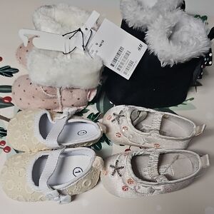 H&M Cream and Pink Baby Shoes & Bootie Set